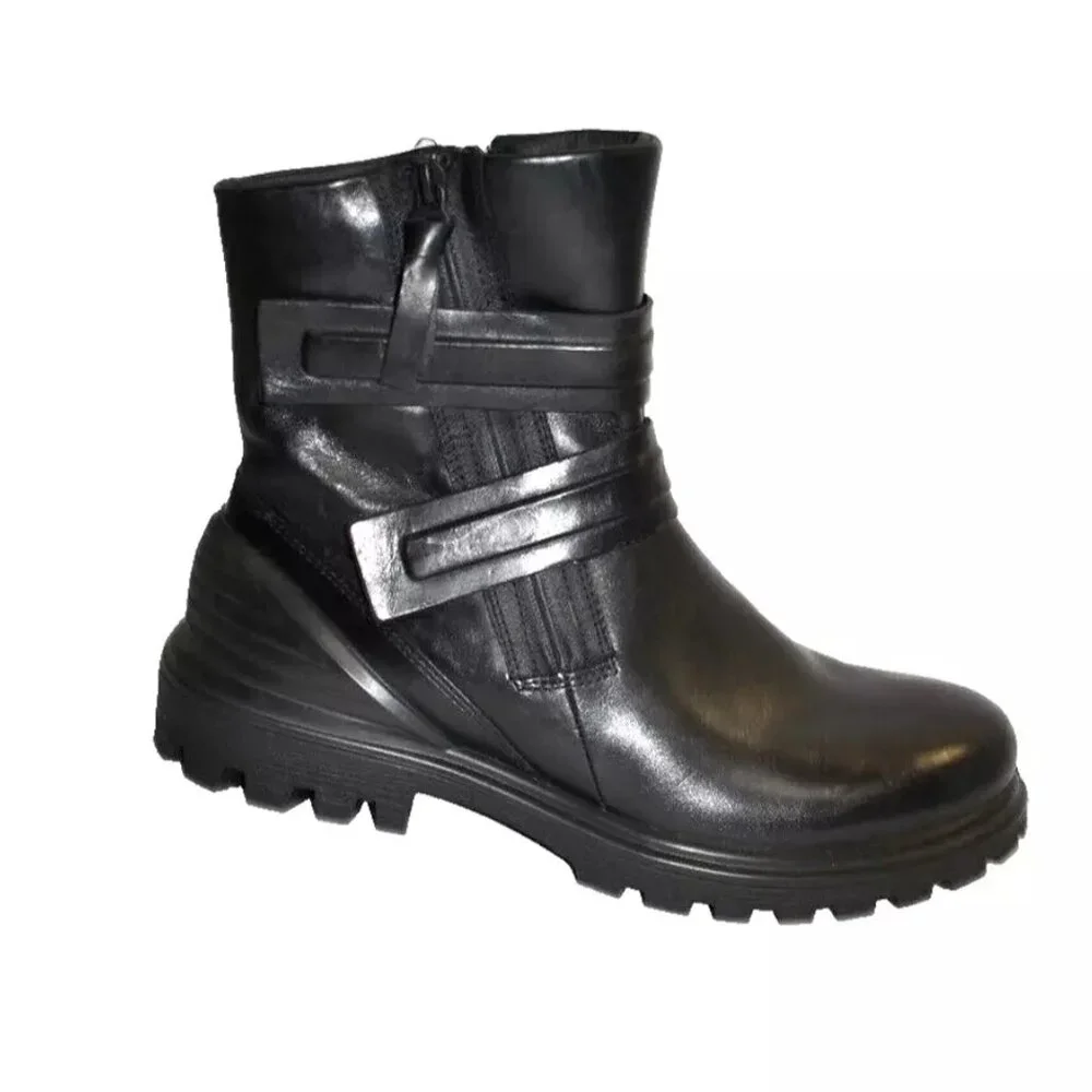 New! ECCO WOMEN'S TREDTRAY MOTO BOOT Black 39 8-8.5 US DD422 DD425 - Picture 4 of 5